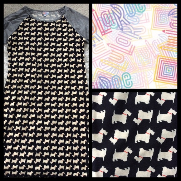 NWOT LuLaRoe Julia Raglan Scottie Dress - Picture 4 of 7